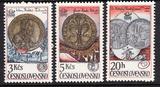 捷克斯洛伐克 1978   钱币 3全新 雕刻版 外国邮票