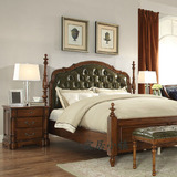 美式实木双人床/真皮超纤软包床定制/橡木桦木环保特价实木床定做