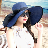 帽子女夏天潮防晒防紫外线可折叠大檐太阳沙滩海滩遮阳帽出游草帽