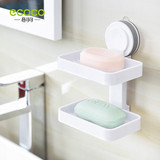 意可可沥水肥皂盒强力吸盘香皂盒 创意双层手工皂架 时尚浴室皂托