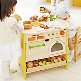 仿真厨房厨柜玩具2-3-5-6岁女孩木制做饭灶台烹饪儿童过家家套装