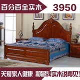 别墅复古家具实木床全实木美式床欧式双人床气压高箱储物床1.8米