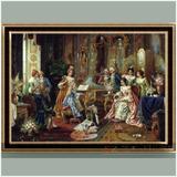 定制纯手绘欧式油画 古典宫廷人物聚会弹钢琴奢华高档贵族油画