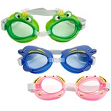 3-5岁男女孩子儿童训练学习卡通海豚青蛙蓝/绿/粉红色游泳眼镜