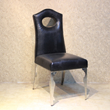 后现代新古典家具 时尚餐椅 椅子 不锈钢餐椅 真皮餐椅 定制家具
