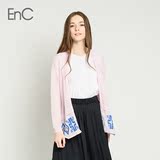 ENC依恋旗下春夏新品复古印花韩版修身百搭针织开衫EHCK52582N