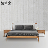 新中式实木床 清木堂 实木白蜡木简约现代床 1.8米1.5米日式大床