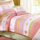 代购婴儿床上用品套件粉红色的桃子鲑鱼绿色白色女孩床上用品集