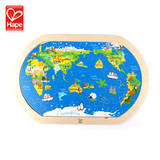 德国Hape玩具世界地图拼图儿童木制宝宝益智启蒙智力创意早教认知