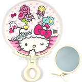 韩国进口 Hello Kitty 凯蒂猫 手持化妆镜子台式镜折叠两用化妆镜