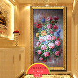 百合花油画纯手绘富贵牡丹花卉欧式中式客厅家居餐厅卧室玄关壁画