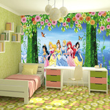 欧式无缝大型壁画卧室儿童房背景墙白雪公主卡通壁纸无纺布墙纸
