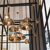 设计师Tom Dixon电镀黄铜碗玻璃吊灯餐厅酒吧台咖啡厅创意灯具