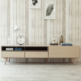 北欧电视柜实木日式视听柜小户型组合储物地柜原木现代简约柜家具