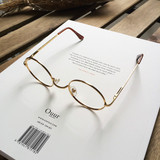 【JM】街拍杂志款 韩国日系金属全框小圆框眼镜复古平光镜男女款