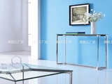 不锈钢玄关桌 现代简约长边桌 客厅门厅柜 玻璃玄关柜 餐边桌特价