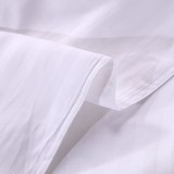 白色宾馆四件套全棉斜纹床单被套纯棉缎条纯色五星酒店床上用品