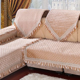 素色短毛绒压花沙发垫 123三件套组合布艺沙发巾加厚防滑秋冬坐垫