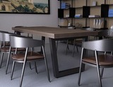 复古拼接原木做旧实木铁艺餐桌椅饭吧桌办公桌酒店桌咖啡桌电脑桌