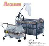 特价包邮贺联227A婴儿床带蚊帐铁床大小双床带滑轮儿童床BB婴儿床