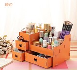 超大号桌面化妆盒 韩版DIY木质收纳盒首饰文具彩妆整理箱生日礼物