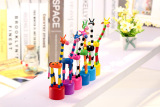 韩版卡通动物木桶玩具动物按压玩具木质儿童益智玩具学生礼品奖品
