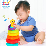 音乐七彩虹套圈 不倒翁层层叠塔 宝宝婴儿早教益智玩具0-1-3月岁