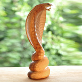 木雕眼镜蛇摆件 泰国手工艺品 创意木雕蛇 家居装饰摆件特色摆件