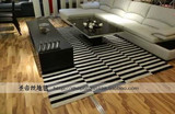 热卖现代简约时尚黑白条纹地毯客厅茶几地毯地垫满铺可定制包邮