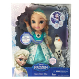 正品迪士尼冰雪奇缘公主娃娃雪亮爱莎唱歌娃娃 女孩玩具生日礼物