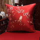 古典刺绣花鸟抱枕红木沙发靠垫仿古圈椅腰靠枕床头靠背大含芯中式