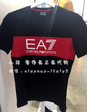 【意大利代购 现货】Emporio Armani EA7 阿玛尼 男士拼色短袖T恤