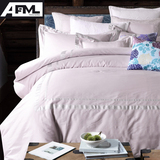 纯色全棉家纺四件套 1.8m欧式床上用品长绒棉贡缎美式样板房套件