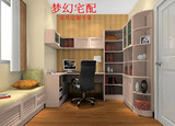 广州定制连体书桌柜 转角书柜 书台书架组合储物柜 现代简约板式
