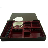高档商务套餐盒 日式便当盒 大号送餐盒 带碗快餐盒 带盖饭盒
