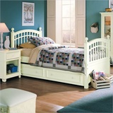 美式田园家具 欧式纯实木儿童床可定制 新古典后现代纯白色儿童床