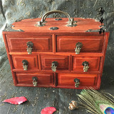 老挝大红酸枝珠宝箱、首饰盒、镜箱、化妆盒、红木工艺品、木雕