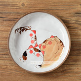 【我是猫】日式创意盘子陶瓷菜盘餐盘餐具圆盘家用复古深盘汤盘
