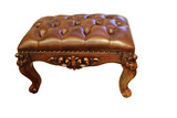 全实木古典雕花真皮化妆凳欧式鞋凳古筝凳梳妆凳美式琴凳元宵特价