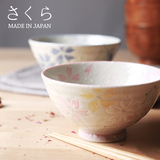 蓝粉樱花 雪花釉 日本进口釉下彩 米饭碗面碗沙拉碗蓝粉