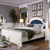 美式床实木床1.8米婚床卧室家具1.5米双人床白色公主床欧式真皮床