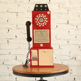 美式乡村复古老式电话模型仿古欧式怀旧桌面摆件装饰品拍摄道具大