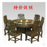 红木家具鸡翅木圆餐桌实木餐桌仿古圆台圆桌组合茶桌椅厂家直销