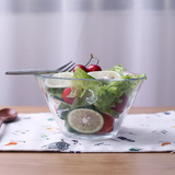 素宝 沙拉碗高硼玻璃清新创意大号日式透明家用水果餐具甜品汤碗