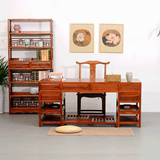 中式实木 2米1.8米草龙雕花大班台 写字台 办公桌 书桌 送木架