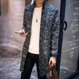 2016春季新款韩版加厚毛衣服男士修身中长款开衫针织衫潮学生外套