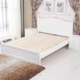 简约现代全实木床1.5 1.8米白色双人床成人单人松木床 1.2儿童床
