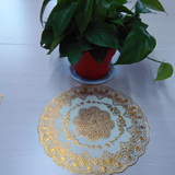欧式宜家烫金餐垫pvc圆形防水桌布隔热垫 餐桌垫花盆垫托盘台灯垫