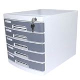 得力文件柜8855 桌面资料整理收纳柜 塑料抽屉柜 办公文具 带锁