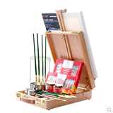 木盒绘画美术工具箱彩色铅笔水彩笔油画棒儿童礼盒套装盒
